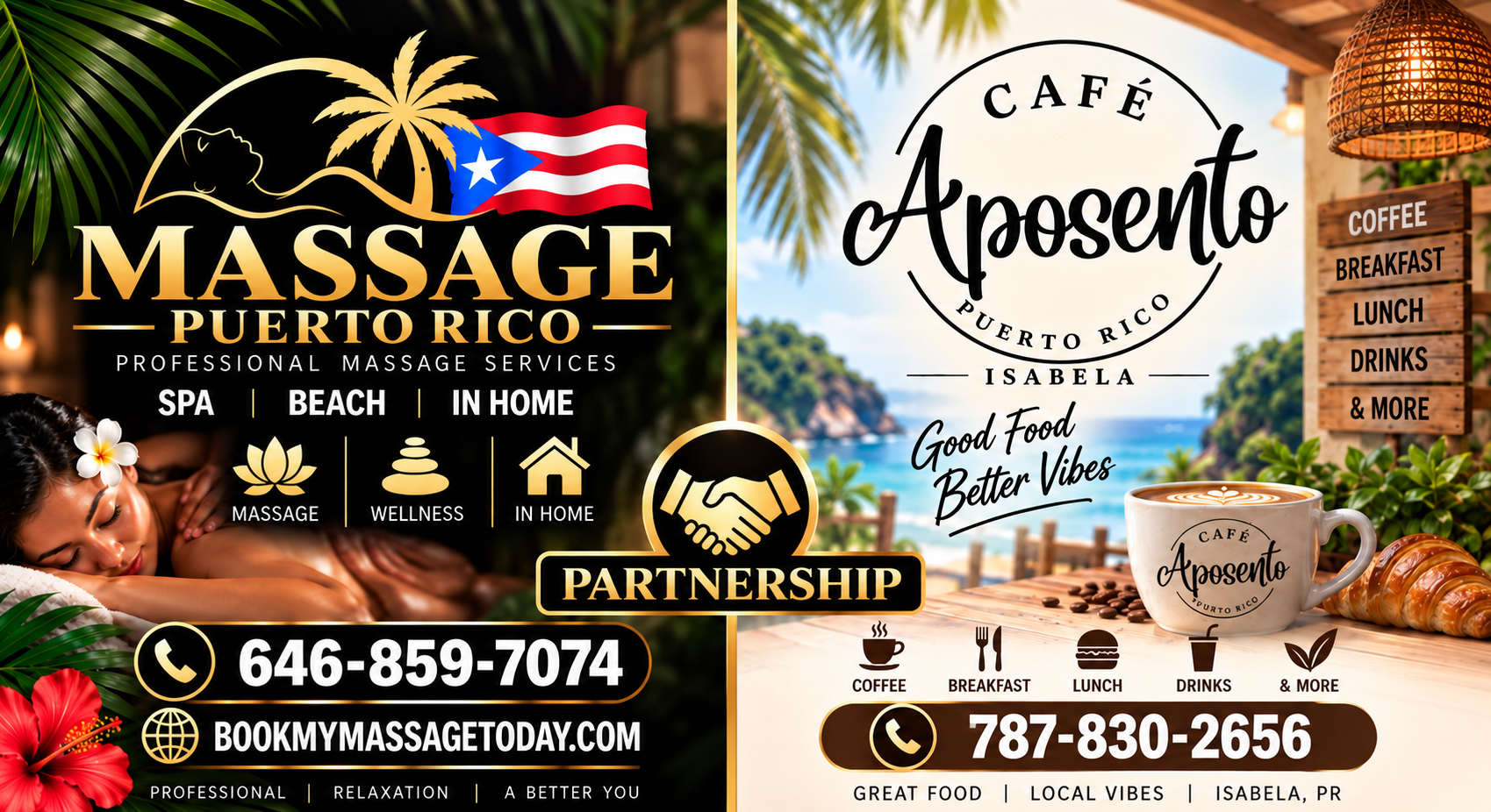 Café Aposento partnership with Massage Puerto Rico